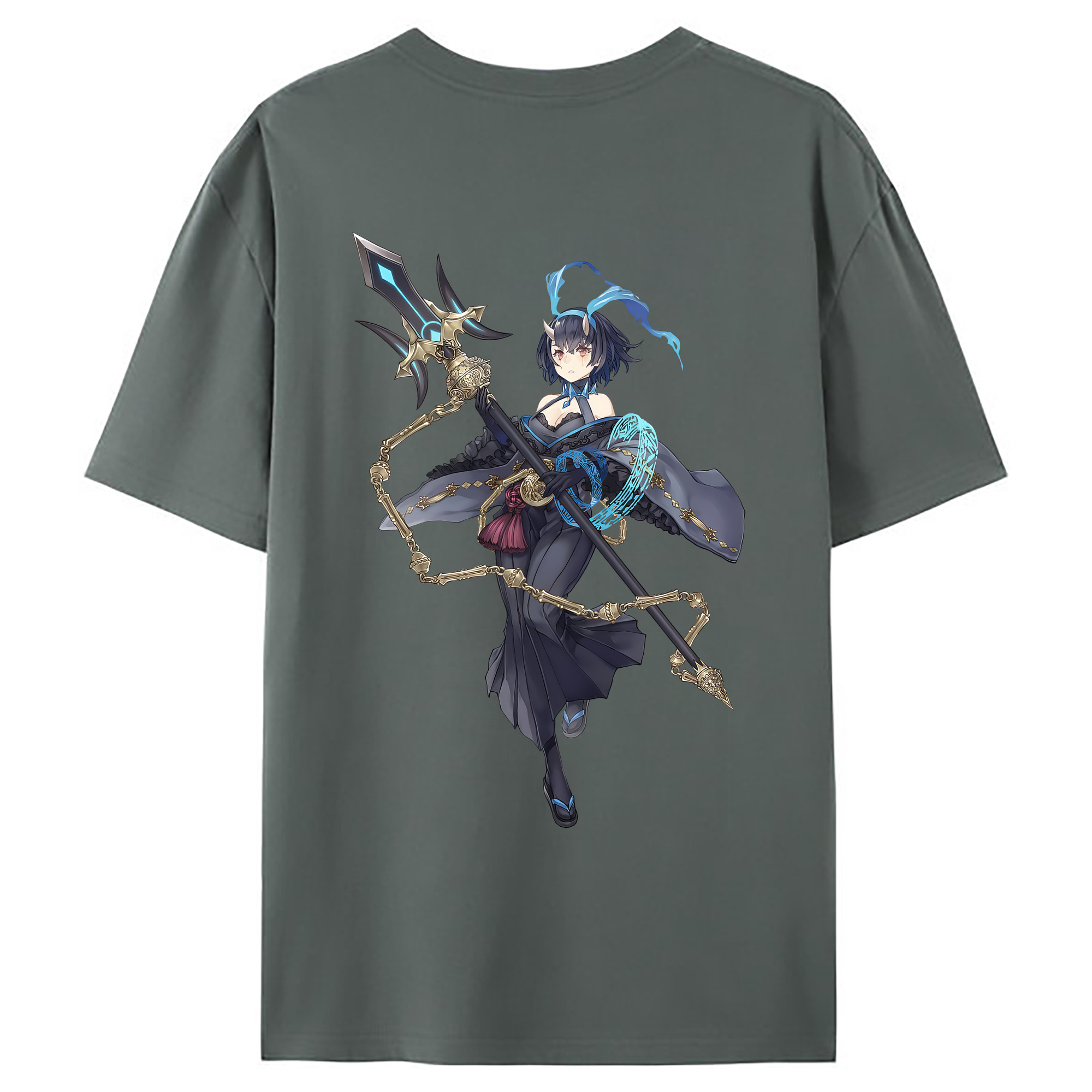 （画像用） 転スラ Regarding Reincarnated to Slime 綿100％ メンズ半袖Tシャツ（バックプリント） 通気性